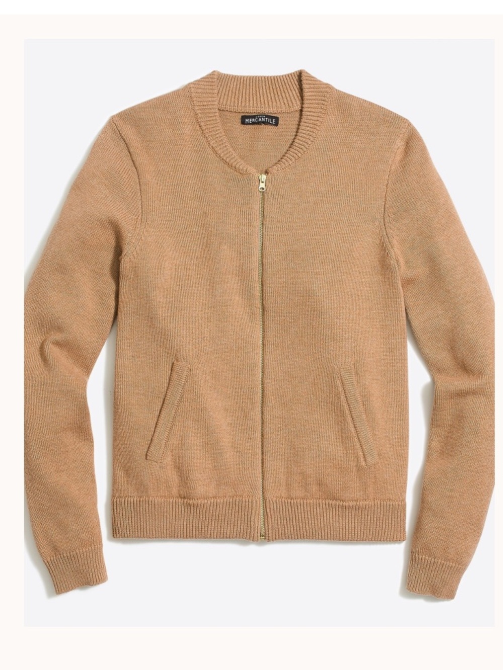 Brown Zip-Up Cardigan